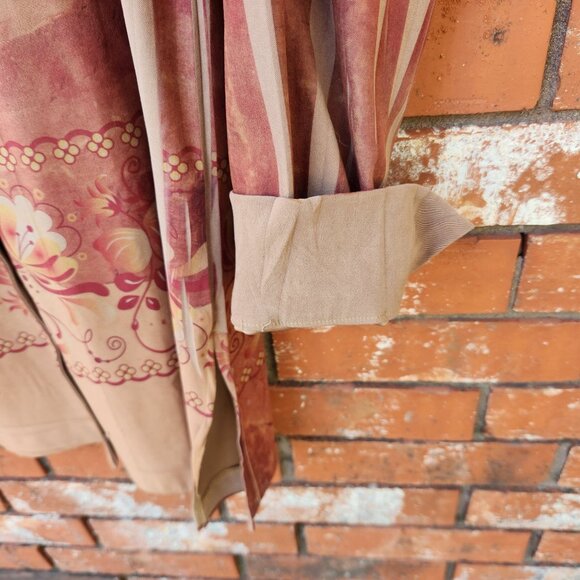 Horse-Print Long-Sleeve Button-Down Shirt Dress With Mandarin Collar Size Large - Picture 8 of 11